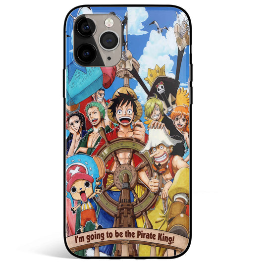 One Piece To Be the Pirate King Tempered Glass Soft Silicone iPhone Case-Phone Case-Monkey Ninja-iPhone 17-Glass Case-Monkey Ninja