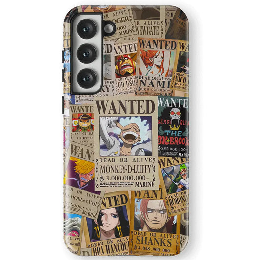 One Piece Wanted Poster Collage Tempered Glass Tough Samsung Phone Case - Monkey Ninja