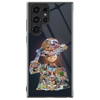 One Piece Whole Life of Luffy Samsung Tempered Glass Tough Phone Case-Phone Case-Monkey Ninja-Galaxy S25-Glass Case-Monkey Ninja