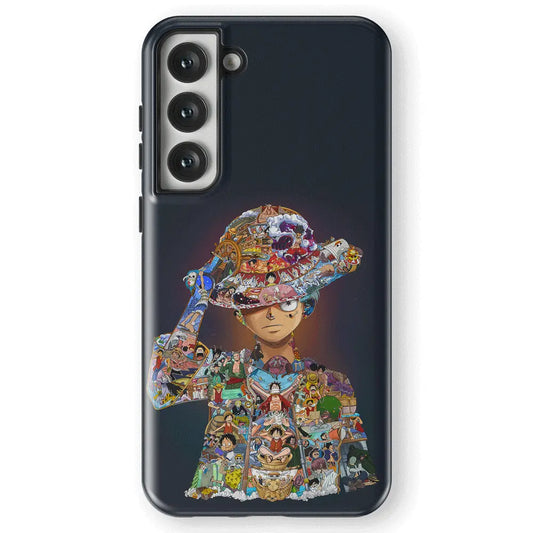 One Piece Whole Life of Luffy Samsung Tempered Glass Tough Phone Case-Phone Case-Monkey Ninja-Galaxy S25-Tough Case-Monkey Ninja