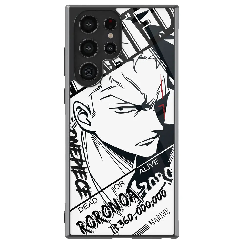 One Piece Zoro Characters Samsung Phone Case-Phone Case-Monkey Ninja-Galaxy S25-Zoro-Glass Case-Monkey Ninja