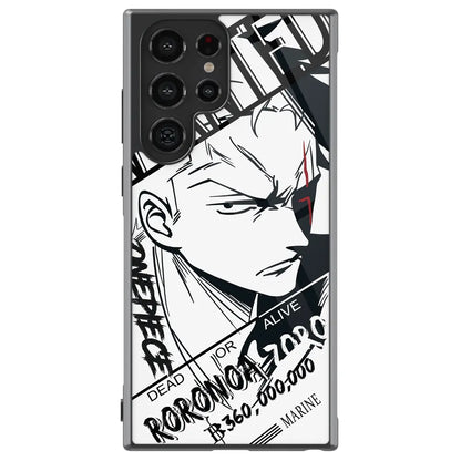 One Piece Zoro Characters Samsung Phone Case-Phone Case-Monkey Ninja-Galaxy S25-Zoro-Glass Case-Monkey Ninja