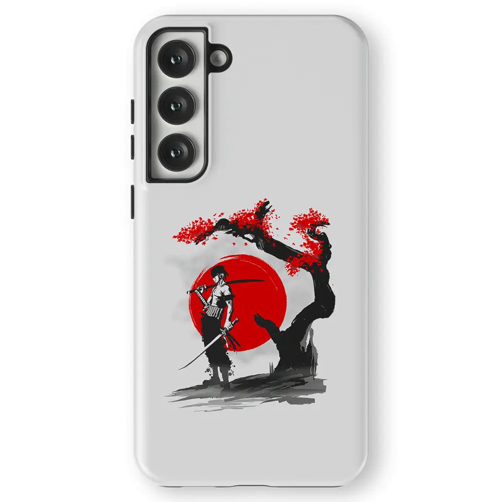 One Piece Zoro Ink Painting Samsung Tempered Glass Tough Soft Silicone Phone Case-Phone Case-Monkey Ninja-Galaxy S25-Glass Case-Monkey Ninja