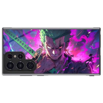 One Piece Zoro Purple Dragon 2 Tempered Glass Tough Samsung Galaxy Phone Case-Phone Case-Monkey Ninja-Galaxy S25-Glass Case-Monkey Ninja