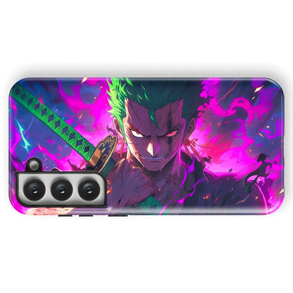 One Piece Zoro Purple Dragon 2 Tempered Glass Tough Samsung Galaxy Phone Case-Phone Case-Monkey Ninja-Galaxy S25-Tough Case-Monkey Ninja