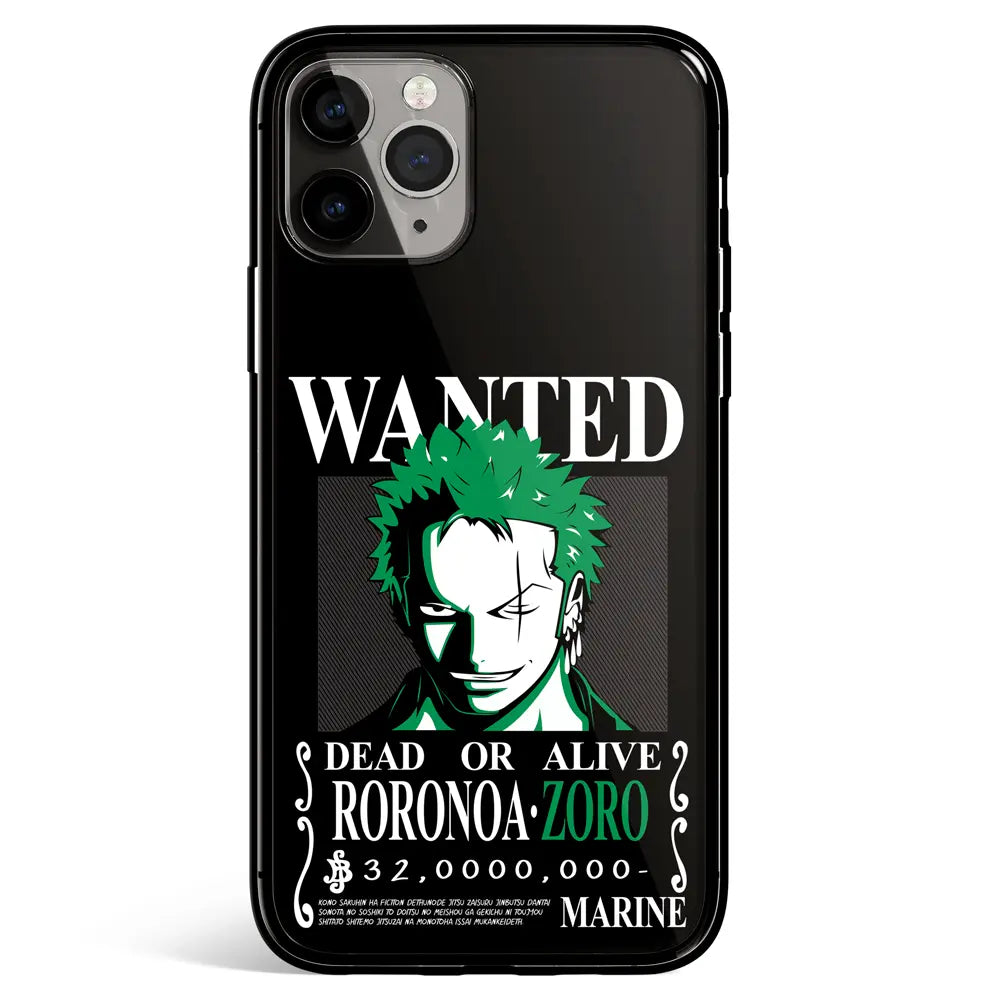 One Piece Zoro Reward Poster 320 Millions Tempered Glass Soft Silicone iPhone Case-Phone Case-Monkey Ninja-iPhone 17-Glass Case-Monkey Ninja