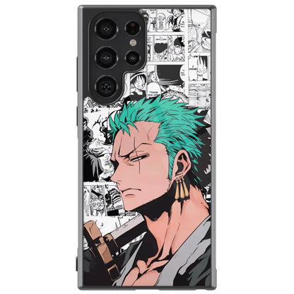 One Piece Zoro Swordsman Portrait Tempered Glass Tough Samsung Phone Case-Phone Case-Monkey Ninja-Galaxy S25-Glass Case-Monkey Ninja
