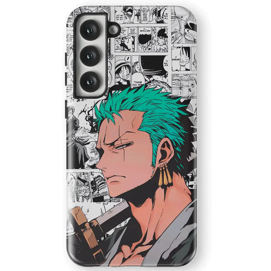 One Piece Zoro Swordsman Portrait Tempered Glass Tough Samsung Phone Case-Phone Case-Monkey Ninja-Galaxy S25-Glass Case-Monkey Ninja