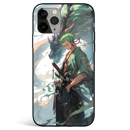 One Piece Zoro vs Kaido Tempered Glass Soft Silicone iPhone Case-Phone Case-Monkey Ninja-iPhone 17-Glass Case-Monkey Ninja