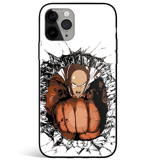 One Punch Man A Hole Tempered Glass Soft Silicone iPhone Case-Phone Case-Monkey Ninja-iPhone 17-Glass Case-Monkey Ninja