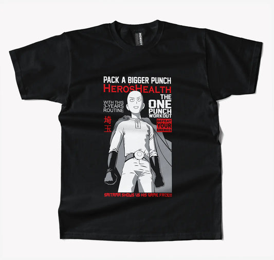 One Punch Man Poster Anime T Shirt-T-Shirt-Monkeyninja-S-Black-Monkey Ninja