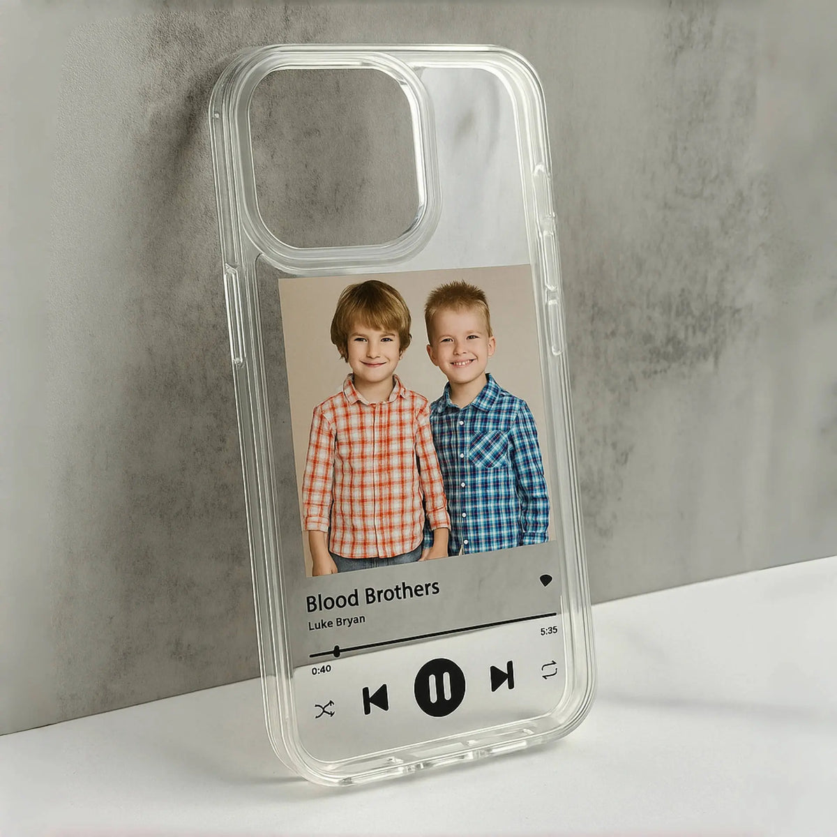 Personalized Photo Music Plaque iPhone Case-Phone Case-Monkey Ninja-iPhone 17-Clear - Black Text-Monkey Ninja