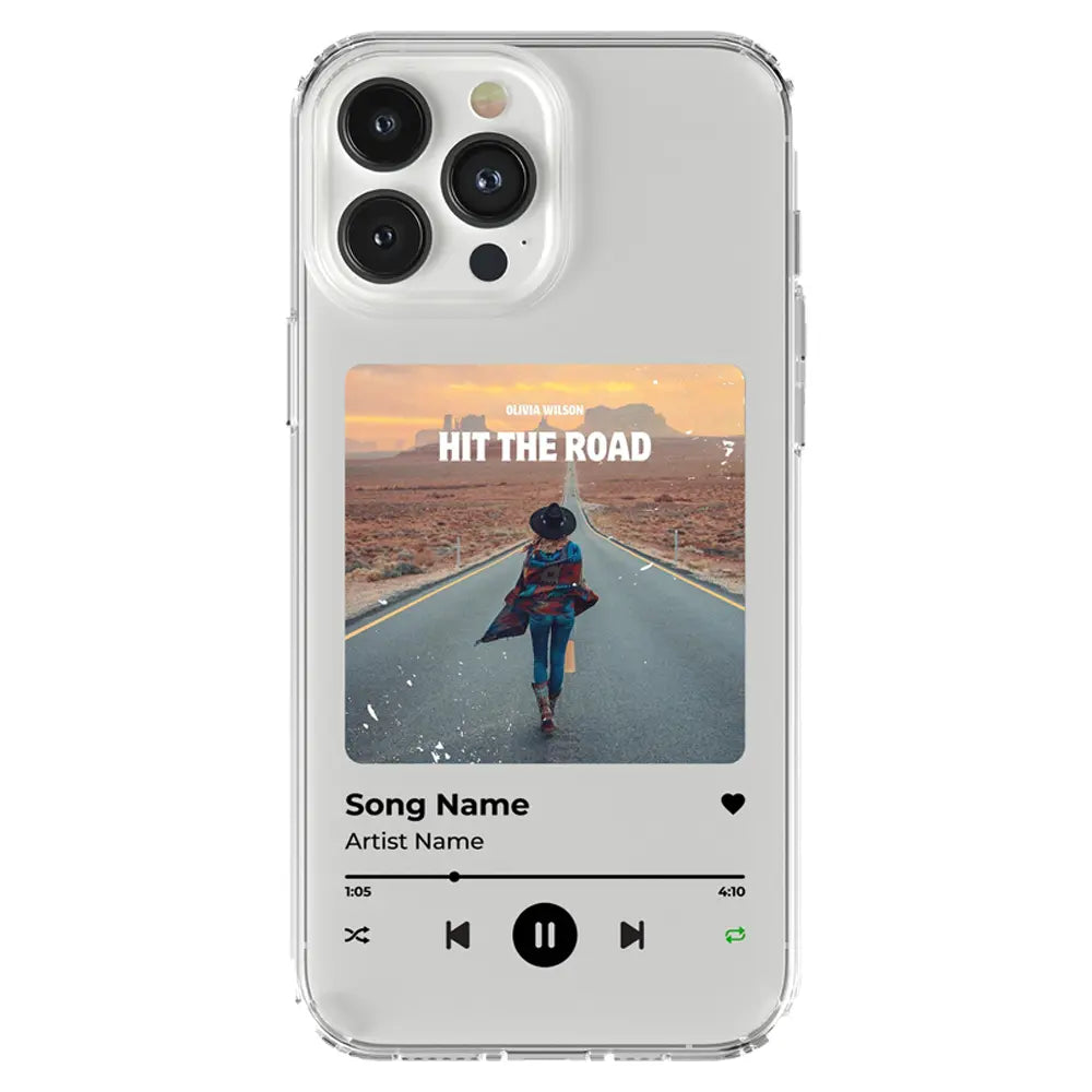 Personalized Photo Music Plaque iPhone Case-Phone Case-Monkey Ninja-iPhone 17-Clear - White Text-Monkey Ninja