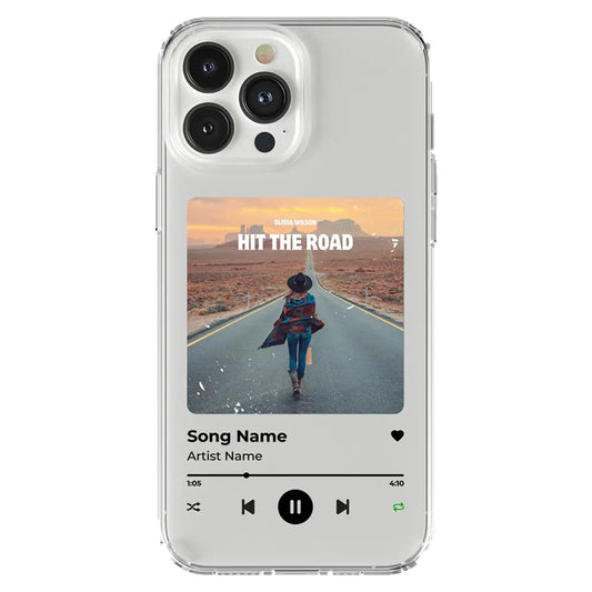 Personalized Photo Music Plaque iPhone Case-Phone Case-Monkey Ninja-iPhone 17-Clear - White Text-Monkey Ninja