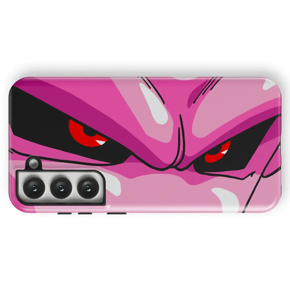 Pink Buu Eyes Temepered Glass Samsung Phone Case-Phone Case-Monkey Ninja-Galaxy S25-Glass Case-Monkey Ninja