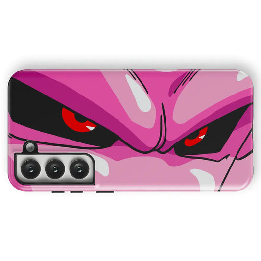 Pink Buu Eyes Temepered Glass Samsung Phone Case-Phone Case-Monkey Ninja-Galaxy S25-Glass Case-Monkey Ninja