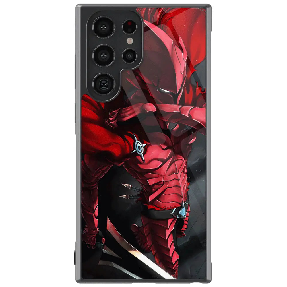 Solo Leveling Igris Tempered Glass Tough Samsung Phone Case-Phone Case-Monkey Ninja-Galaxy S25-Glass Case-Monkey Ninja