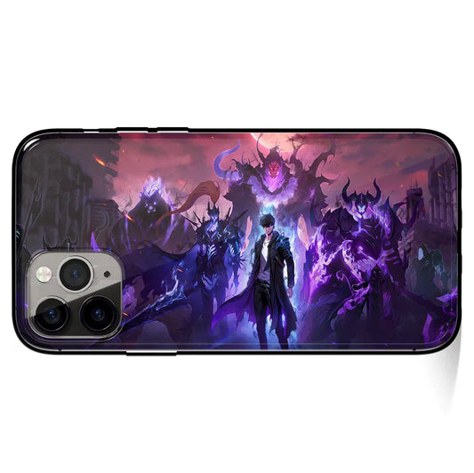 Solo Leveling Summon Shadow Tempered Glass Soft Silicone iPhone Case-Phone Case-Monkey Ninja-iPhone 17-Glass Case-Monkey Ninja