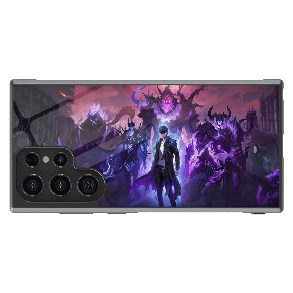 Solo Leveling Summon Shadow Tempered Glass Tough Samsung Phone Case-Phone Case-Monkey Ninja-Galaxy S25-Glass Case-Monkey Ninja