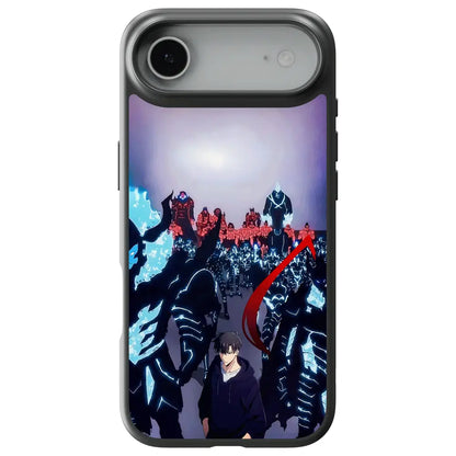Solo Leveling Sung-Jin Woo Curse Awakening Tempered Glass Soft Silicone iPhone Case-Phone Case-Monkey Ninja-iPhone 17-Glass Case-Monkey Ninja