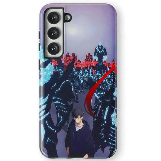 Solo Leveling Sung-Jin Woo Curse Awakening Tempered Glass Tough Samsung Phone Case-Phone Case-Monkey Ninja-Galaxy S25-Glass Case-Monkey Ninja