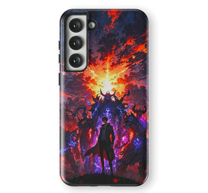 Solo Leveling Sung Jin-Woo Shadow Army Tempered Glass Tough Samsung Phone Case-Phone Case-Monkey Ninja-Galaxy S25-Tough Case-Monkey Ninja