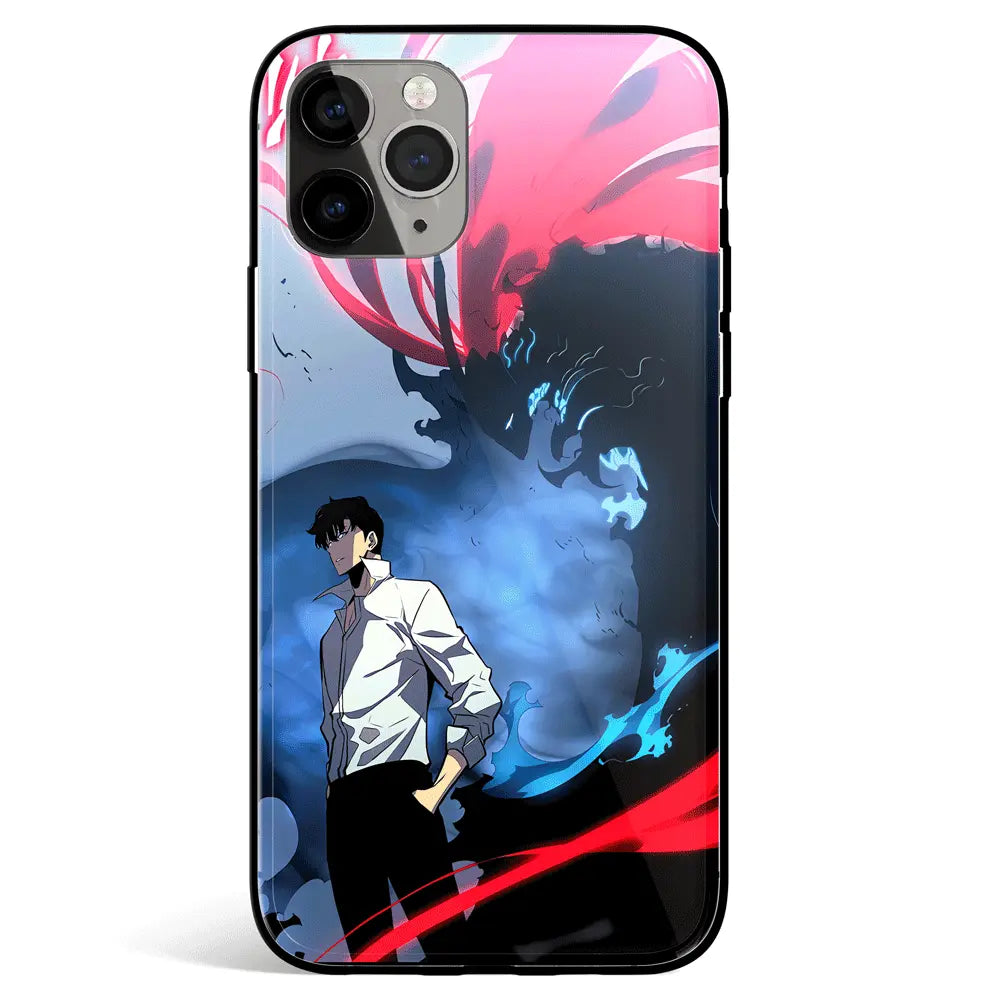 Solo Leveling Sung Jin-woo Tempered Glass Soft Silicone iPhone Case-Phone Case-Monkey Ninja-iPhone 17-Glass Case-Monkey Ninja