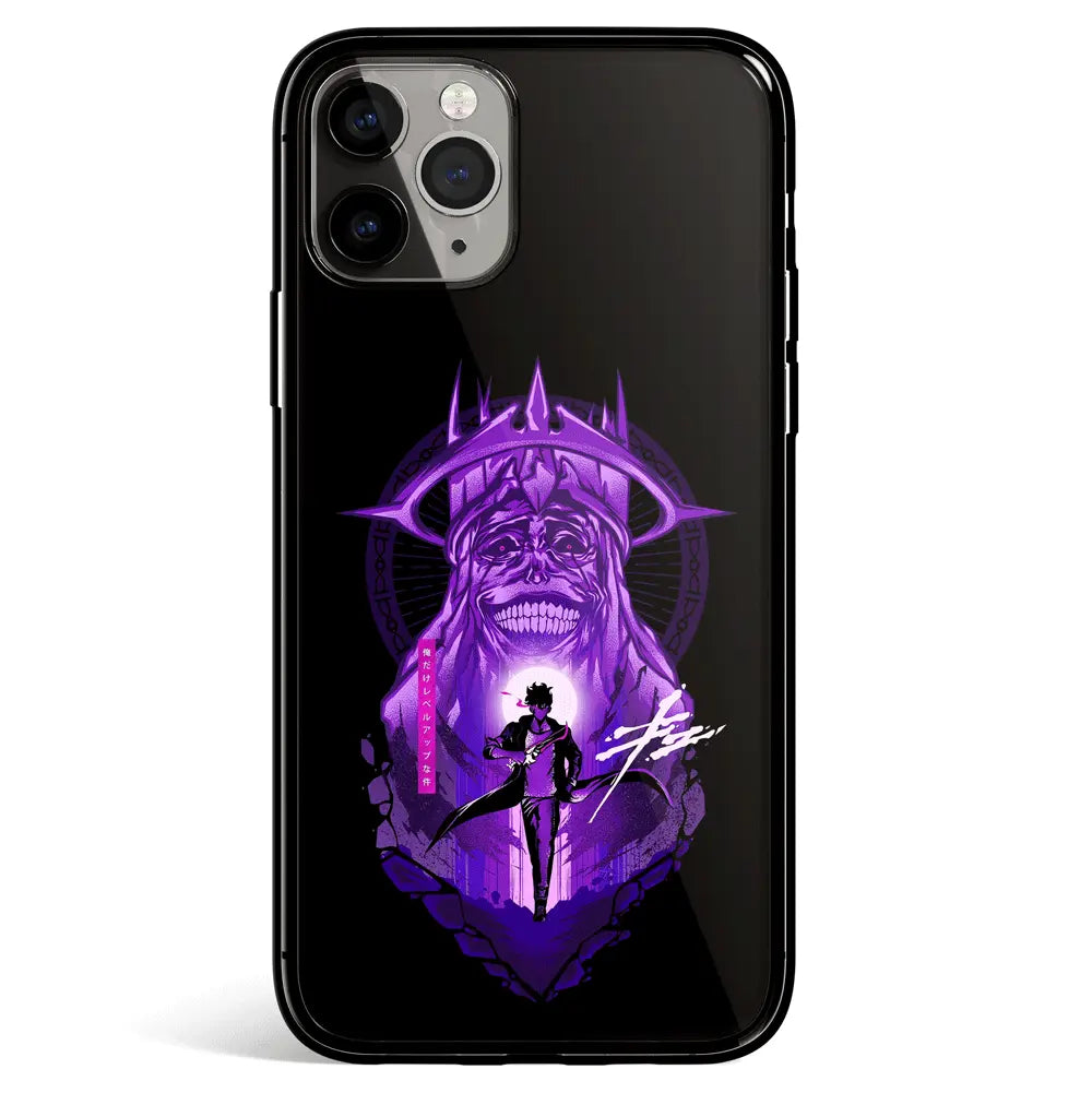 Solo Leveling Sung Jin-woo Tempered Glass Soft Silicone iPhone Case-Phone Case-Monkey Ninja-iPhone 17-Glass Case-Monkey Ninja