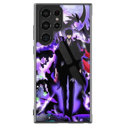 Solo Leveling Sung Jin-woo Tempered Glass Tough Samsung Phone Case-Phone Case-Monkey Ninja-Galaxy S25-Glass Case-Monkey Ninja