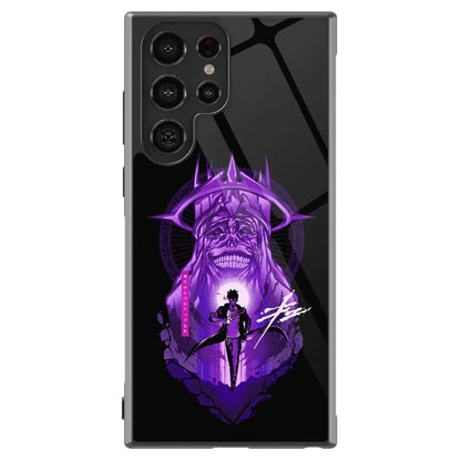 Solo Leveling Sung Jin-woo Tempered Glass Tough Samsung Phone Case-Phone Case-Monkey Ninja-Galaxy S25-Glass Case-Monkey Ninja