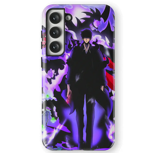 Solo Leveling Sung Jin-woo Tempered Glass Tough Samsung Phone Case-Phone Case-Monkey Ninja-Galaxy S25-Tough Case-Monkey Ninja