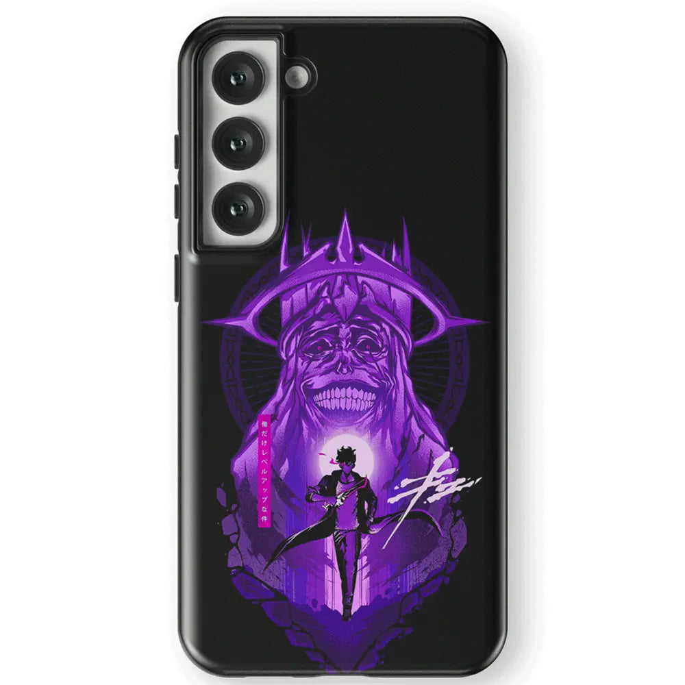 Solo Leveling Sung Jin-woo Tempered Glass Tough Samsung Phone Case-Phone Case-Monkey Ninja-Galaxy S25-Tough Case-Monkey Ninja