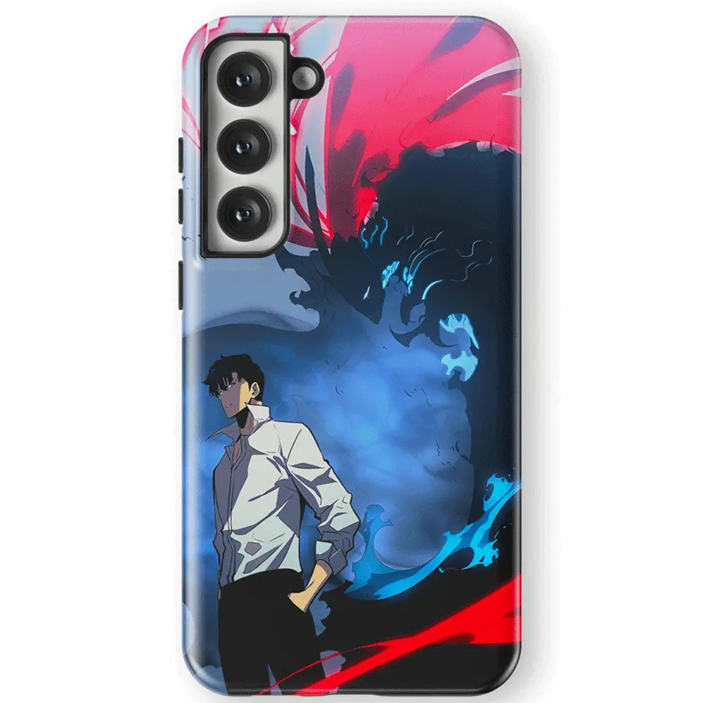Solo Leveling Sung Jin-woo Tempered Glass Tough Samsung Phone Case-Phone Case-Monkey Ninja-Galaxy S25-Tough Case-Monkey Ninja
