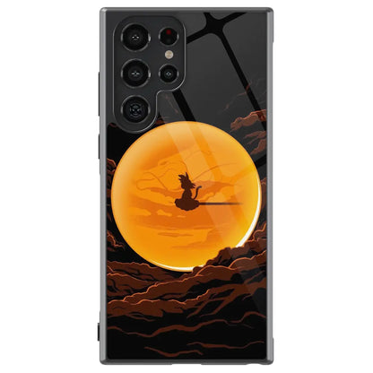 The Dragon Ball and Goku Cloud Tempered Glass Tough Samsung Phone Case-Phone Case-Monkey Ninja-Galaxy S25-Glass Case-Monkey Ninja