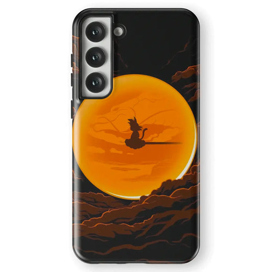 The Dragon Ball and Goku Cloud Tempered Glass Tough Samsung Phone Case-Phone Case-Monkey Ninja-Galaxy S25-Tough Case-Monkey Ninja