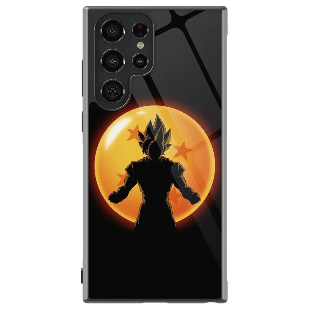 The Dragon Ball and Goku Tempered Glass Tough Samsung Phone Case-Phone Case-Monkey Ninja-Galaxy S25-Glass Case-Monkey Ninja