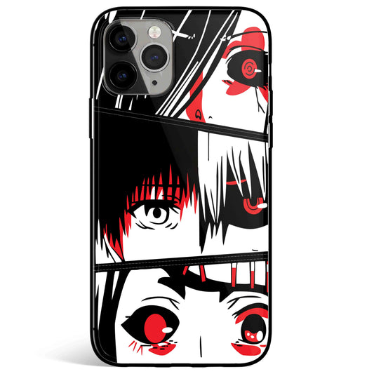 Tokyo Ghoul Eyes Tempered Glass Soft Silicone iPhone Case-Phone Case-Monkey Ninja-iPhone 17-Glass Case-Monkey Ninja