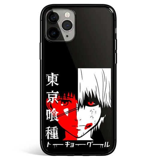 Tokyo Ghoul Head Tempered Glass Soft Silicone iPhone Case-Phone Case-Monkey Ninja-iPhone 17-Glass Case-Monkey Ninja