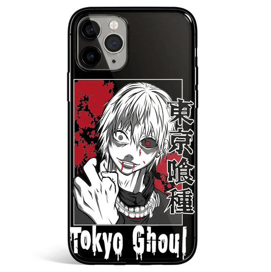 Tokyo Ghoul Kaneki Ken Tempered Glass Soft Silicone iPhone Case-Phone Case-Monkey Ninja-iPhone 17-Glass Case-Monkey Ninja