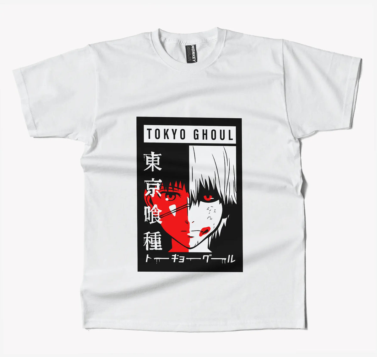 Tokyo Ghoul Poster Anime T Shirt-T-Shirt-Monkeyninja-S-White-Monkey Ninja