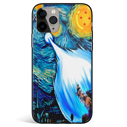 Van Gogh Son Goku Tempared Glass iPhone Phone Case-Phone Case-Monkey Ninja-iPhone 17-Glass Case-Monkey Ninja