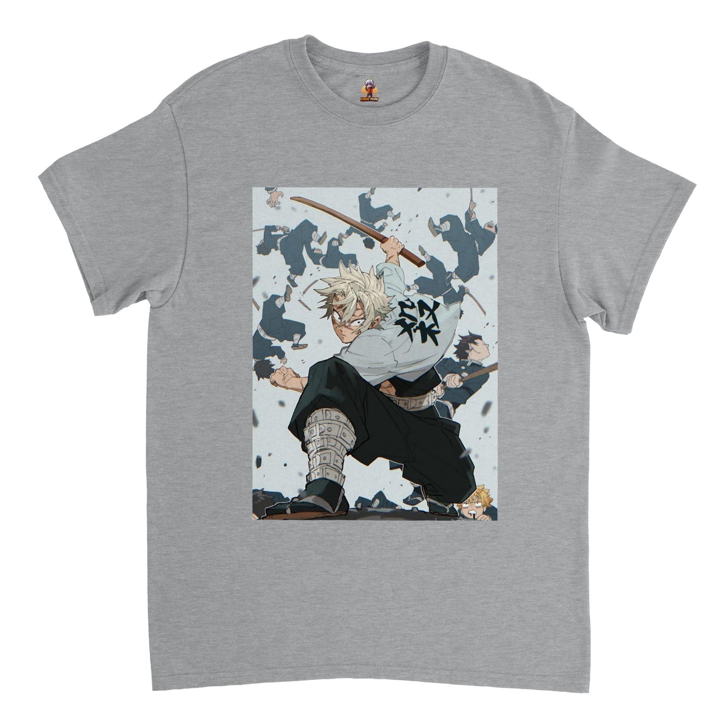 Demon Slayer | Sanemi | Anime T-Shirt (Unisex)-T-Shirt-Monkeyninja-Grey-S-Monkey Ninja