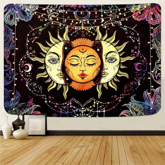 Mandala Sun Moon Printing Tapestry-Taspetry-Monkey Ninja-100cm * 150cm-Monkey Ninja