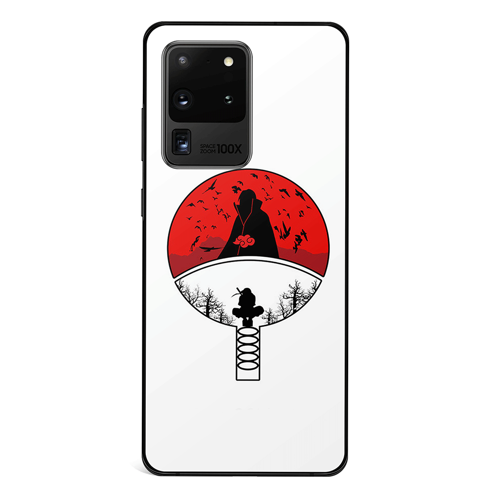 Uchiha Clans Crest Tempered Glass Samsung Case - Two Styles