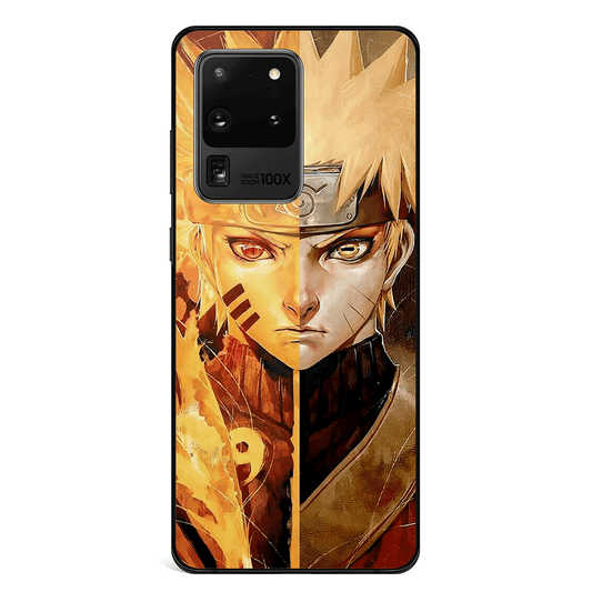 Naruto Kurama Chakra Mode & Baryon Mode Tempered Glass Samsung Phone Case