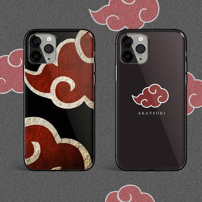 Akatsuki Clouds Tempered Glass Phone Case - Monkey Ninja