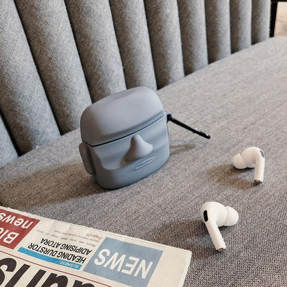 Easter Island Stone Man Silicone Airpods Case