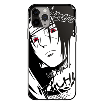 Naruto Characters Sketch Tempered Glass iPhone Case- Naruto Itachi Kakashi-Phone Case-Monkey Ninja-iPhone X/XS-Itachi-Tempered Glass-Monkey Ninja