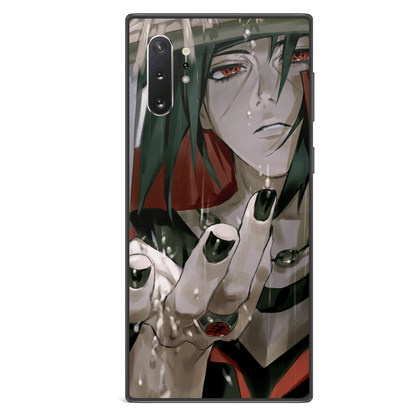 Itachi Naruto Anime Hand Draw Tempered Glass Phone Case for Samsung