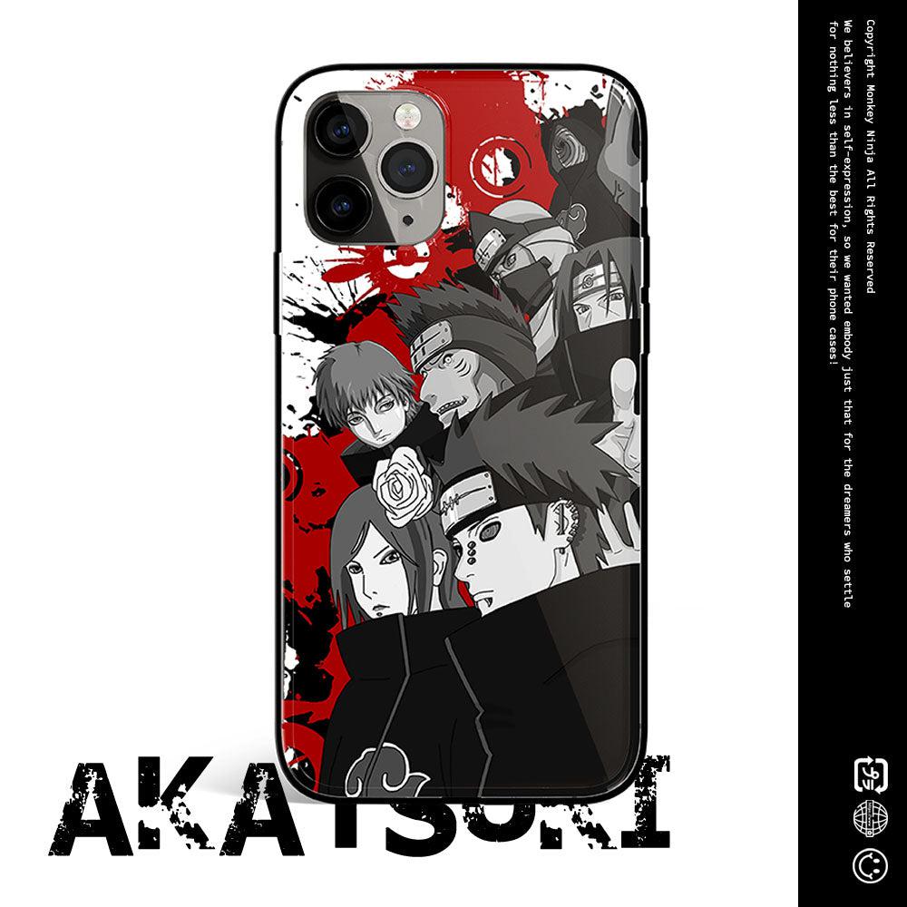 Naruto Akatsuki Tempered Glass Soft Silicone Phone Case